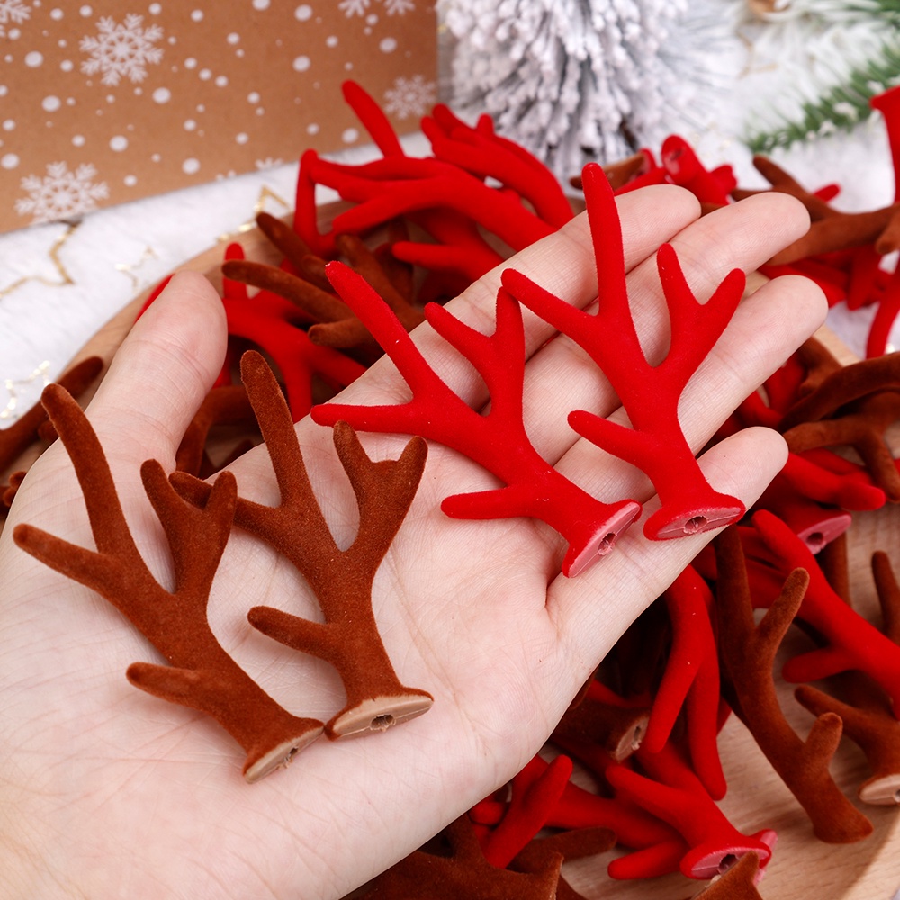 Set 2 Kẹp Tóc Hình Sừng Hươu Hóa Trang Giáng Sinh Dễ Thương Cho Nữ