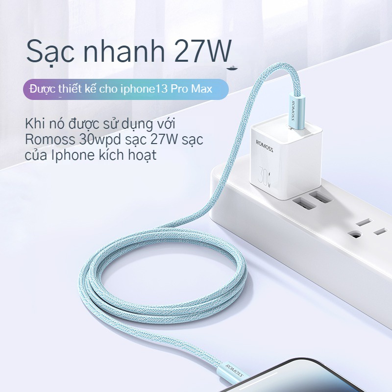Cáp sạc nhanh Romoss CB1734 dài 1m chất lượng cao