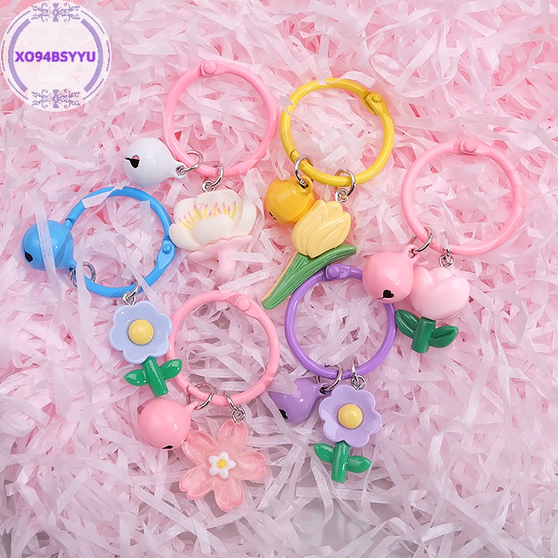 Xo94bsyu Móc Chìa Khóa resin Hình Hoa Màu Kẹo Dễ Thương Trang Trí Ba Lô Cho Nữ vn