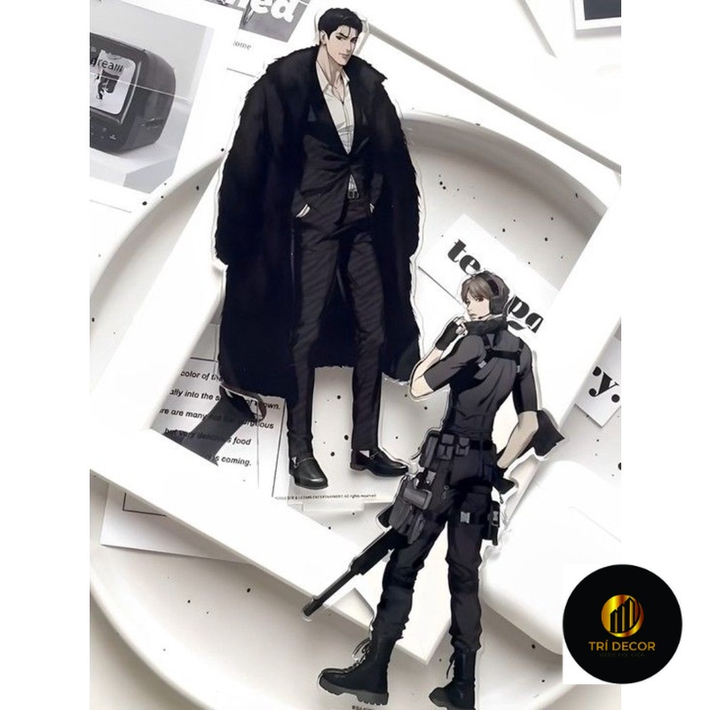 Mô hình Standee Korean BL Manwha Jinx Acrylic Stand Joo Jaekyung Kim Dan Secret Service Series decor góc học tập để bàn