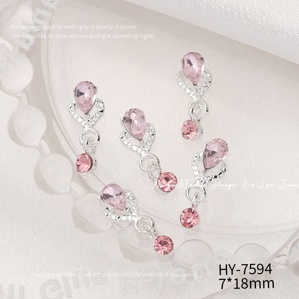 Mặt Dây Chuyền Hợp Kim Tua Rua Nơ Bướm Đính Đá Siêu Lấp Lánh Trang Trí Móng Tay Nghệ Thuật