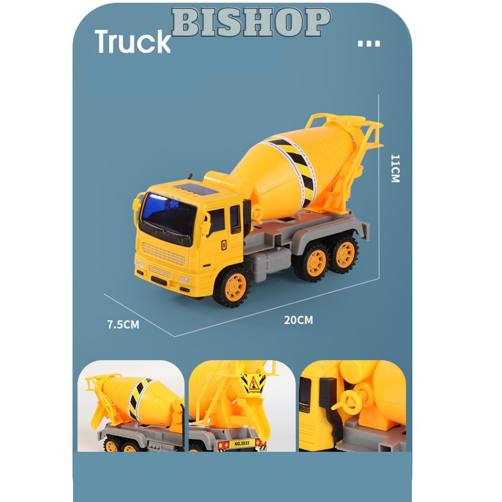 Xả hàng Đồ chơi ô tô mô hình set 6 xe tải công trình xây dựng cỡ lớn cho bé tặng kèm xe