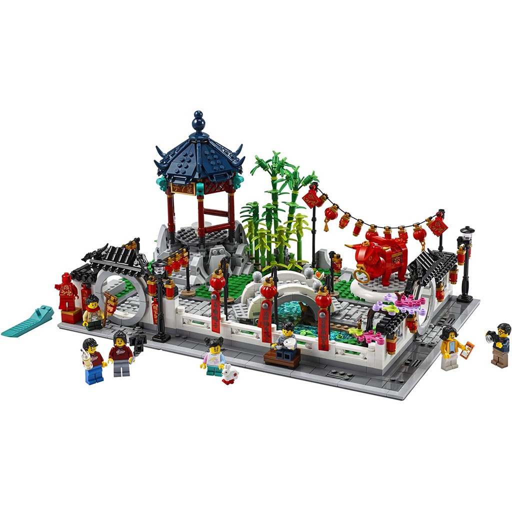 Xả kho Lego 80107 Spring Lantern Festival Building Kit - Lễ hội đèn lồng mùa Xuân  tặng kèm xe