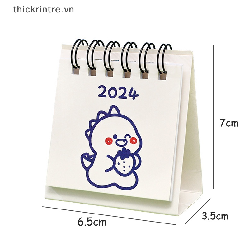 Lịch Để Bàn Th 2024 mini In Họa Tiết Hoạt Hình Dễ Thương Dùng Trang Trí Văn Phòng / Học Sinh