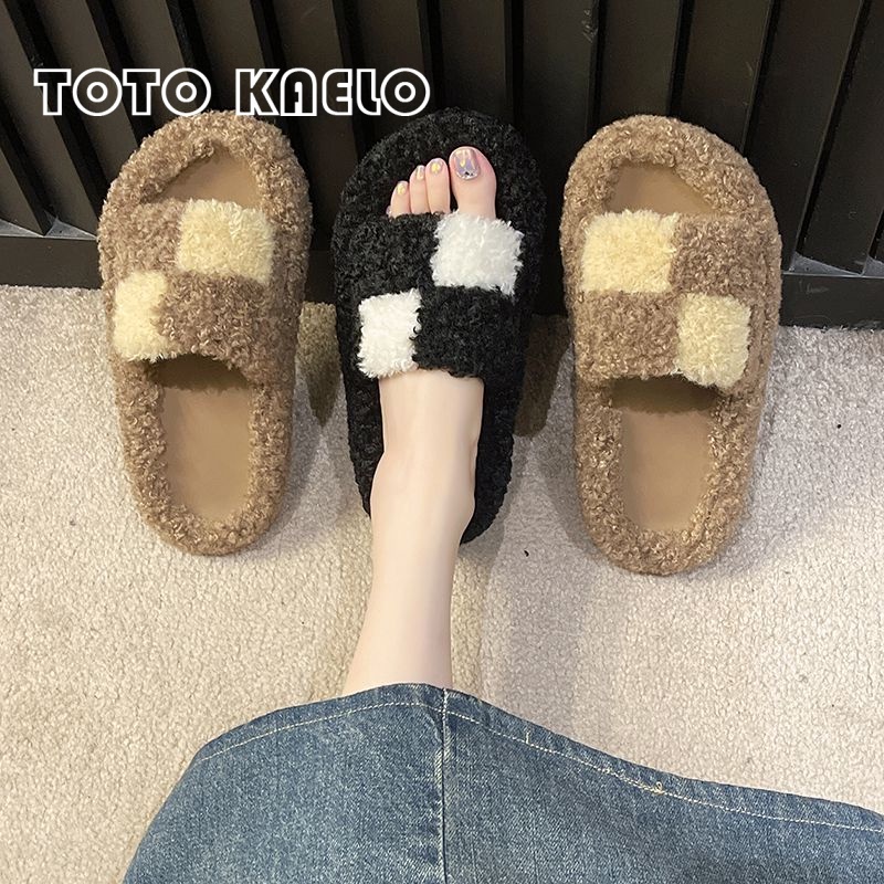 TOTOK  dép lông dép bông Đế Dày dép quai hậu đế cao 2023 hot trend Đa dạng Thiết kế độc đáo Đa năng Đàn hồi tốt FDL23A0AC5 41Z231013