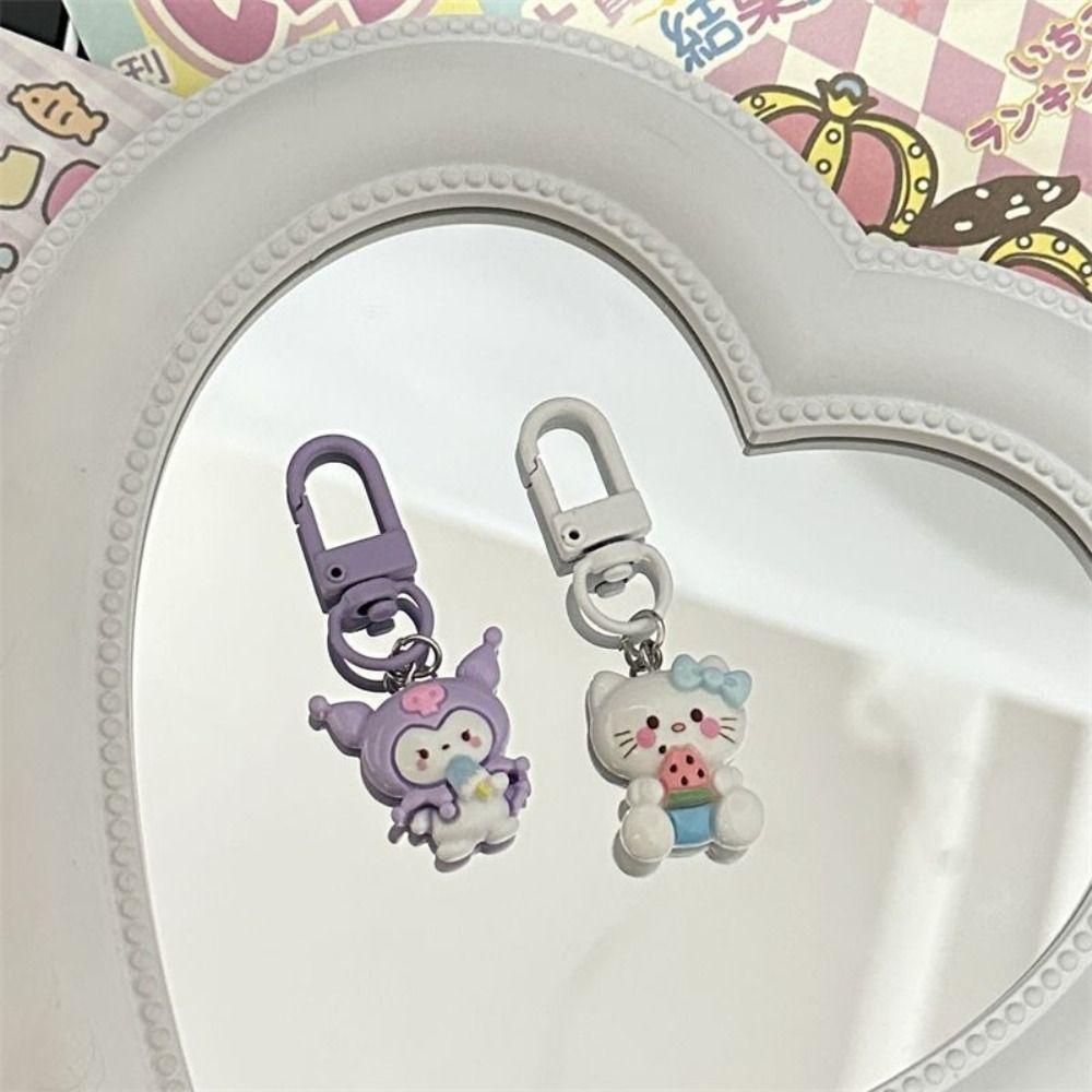 Mluck Móc Khóa Hình Que Kem / kuromi / pachacco resin cinnamoroll mini / Dưa Hấu / Mèo kt my melody Xinh Xắn