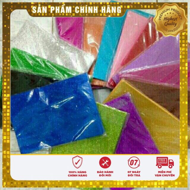 Xốp nhũ kim tuyến A4 nhiều màu handmade