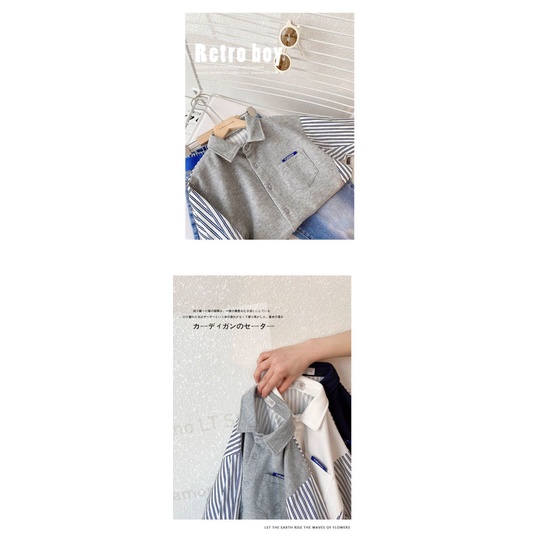 Áo Sơ Mi Tay Dài Họa Tiết Kẻ Sọc Thời Trang Hàn Quốc Mới 2023 Dành Cho Bé Trai