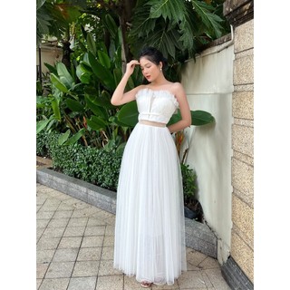 Đầm dự tiệc đính hoa 3D 4579