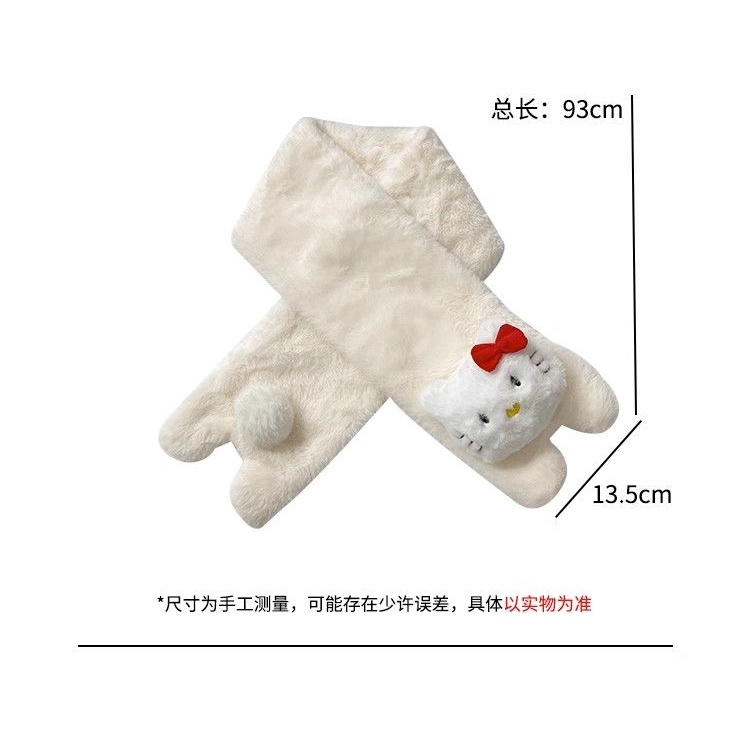 SANRIO  Găng Tay cotton Che Phủ Toàn Diện Họa Tiết Hoạt Hình hellokitty Dễ Thương Mùa Đông Quà Tặng Cho Bạn Gái / Bé Gái Khăn Quàng Cổ Khăn Quàng