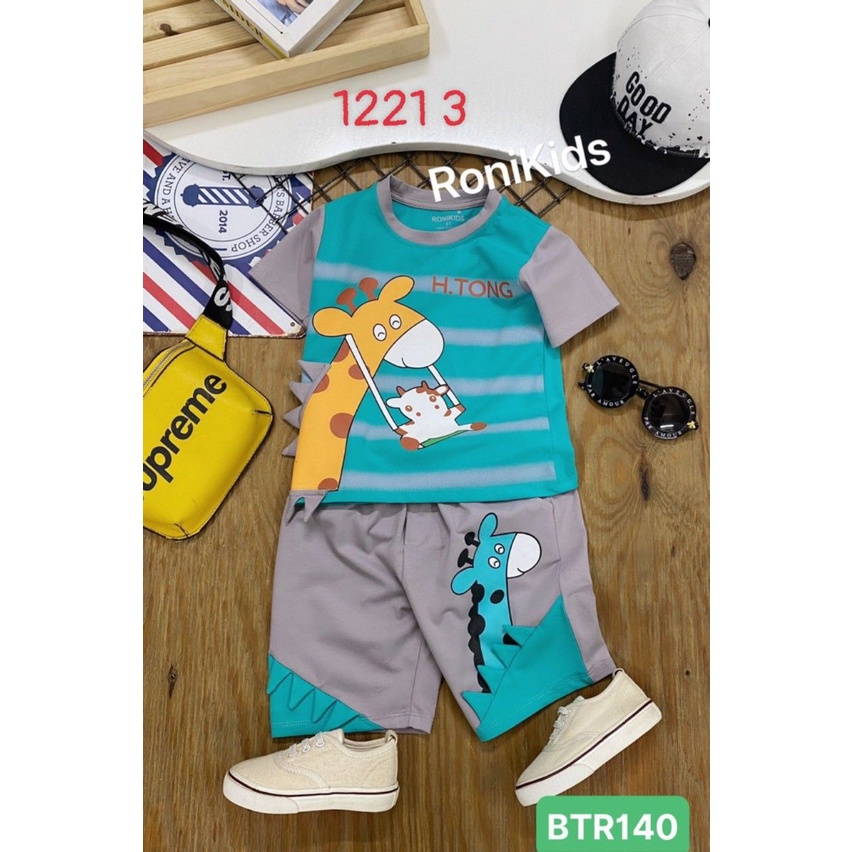 Ronikids. Bộ bé trai in hươu 8kg - 38kg