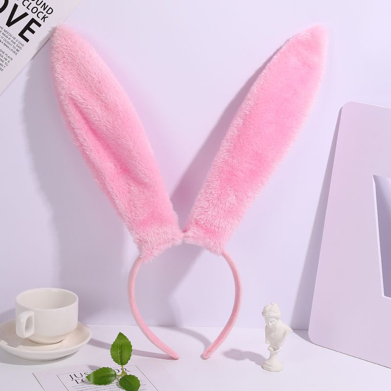 Dễ Thương Băng Đô Tai Thỏ Bông Màu Trơn Xinh Xắn Cho Bé Gái
