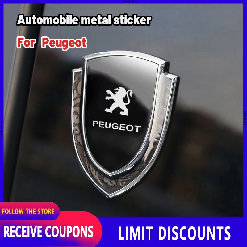 Miếng Dán logo 3d Bằng Kim Loại In Họa Tiết Sợi carbon Chất Lượng Cao Trang Trí Thân Xe Hơi peugeot 307 207 407 607 4008 206 107 308 406 408 208 301 3008