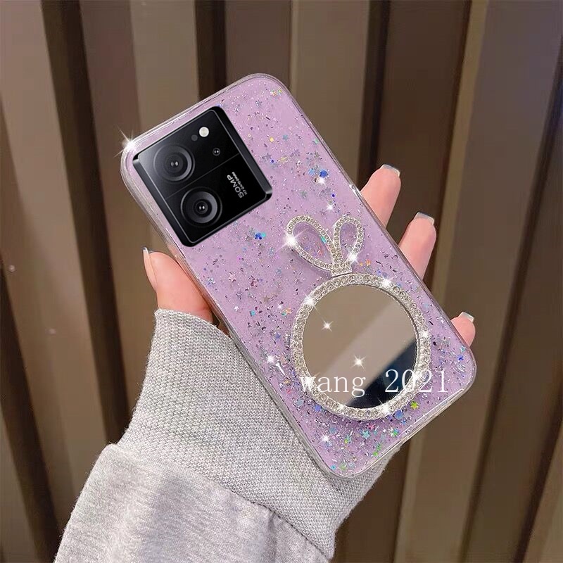 Mới Ốp Điện Thoại Mềm Có Gương Trang Điểm Hình Vương Miện Cho xiaomi 13t xiaomi 13t pro 5g 2023 xiaomi 13t pro 5g