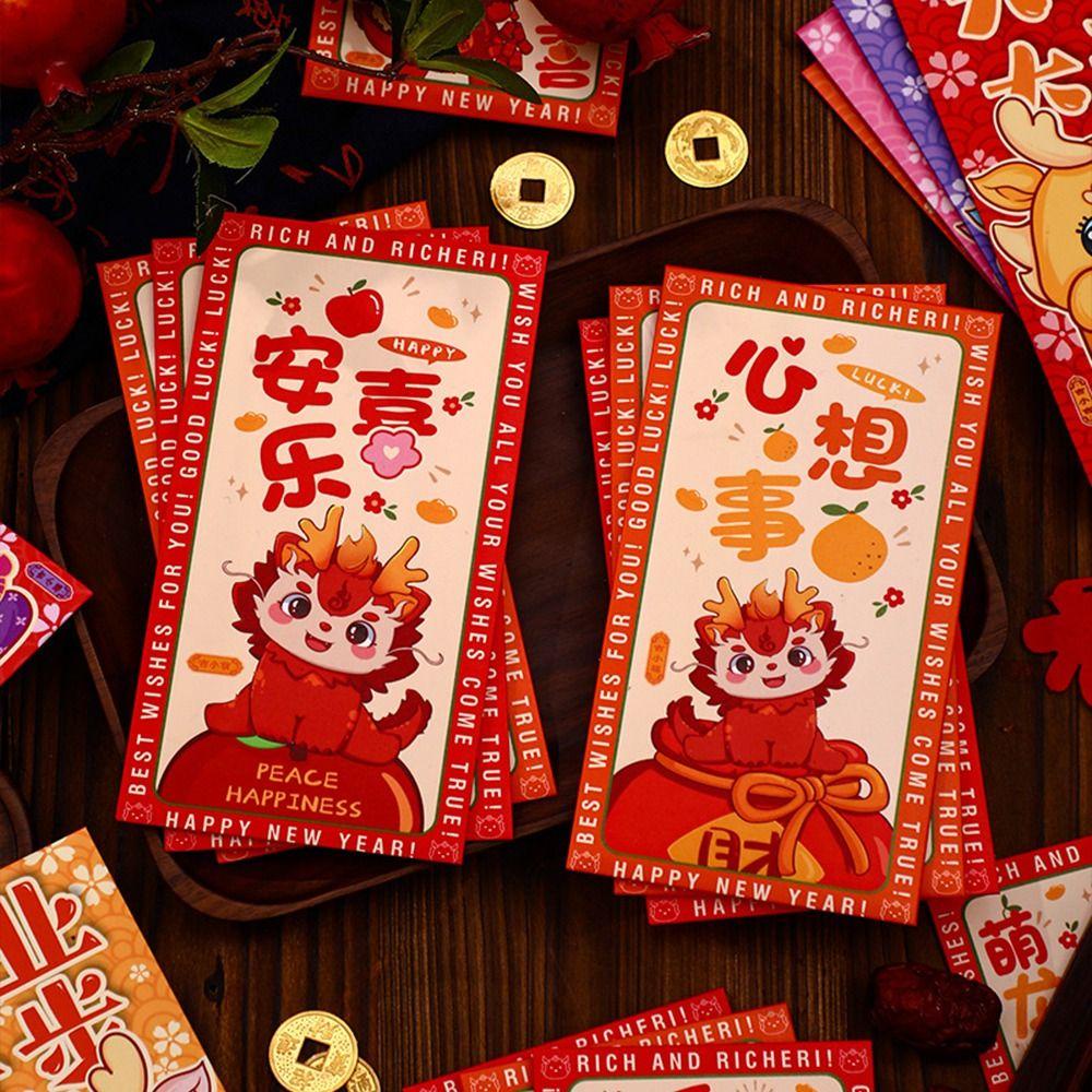 Set 6 Bao Lì Xì Đỏ May Mắn Cho Năm Mới 2024