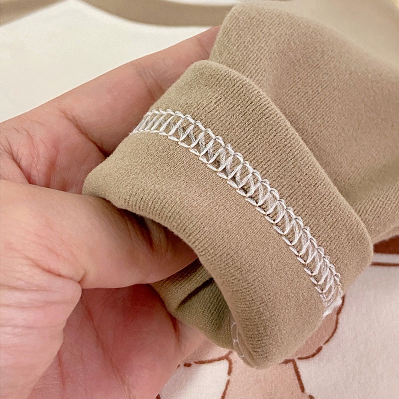 Homibear / / Áo Sweater Nhung Cổ Thấp Tay Dài Dáng Rộng Phong Cách Đức Cho Bé Trai Bé Gái