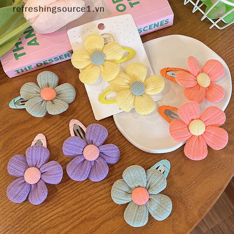 Set 2 Món Đồ Thời Trang 2 Món Dễ Thương Cho Bé#39; S Kẹp Tóc Hoa Vải Dễ Thương Cá Tính
