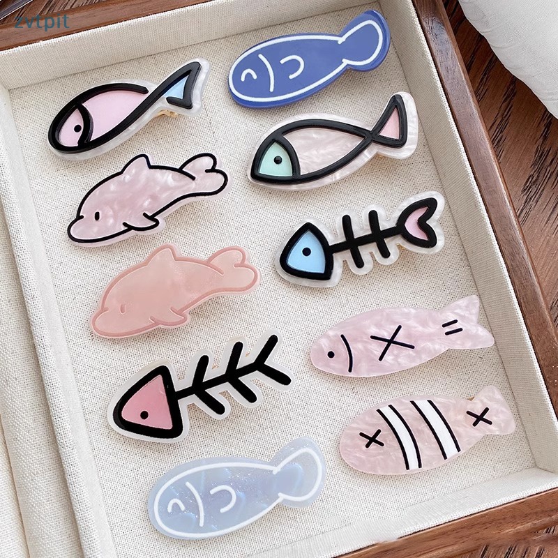 Kẹp Tóc zvt Hình Xương Cá Nhỏ Dễ Thương Phong Cách Nhật Bản