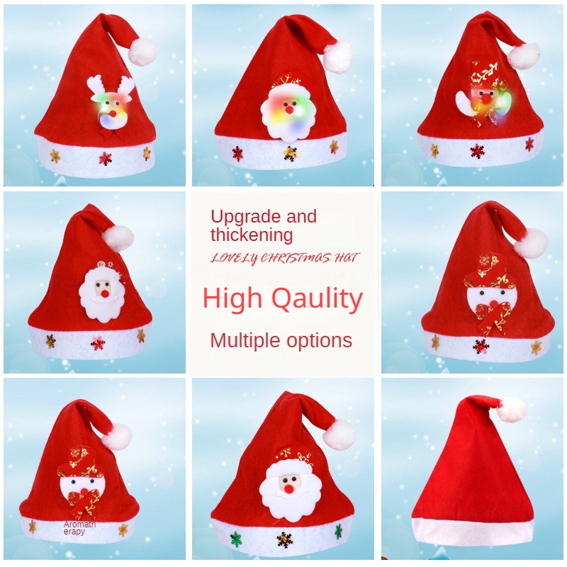 Mũ Ông Già Noel Tuần Lộc Giáng Sinh Năm Mới Có Đèn led Dành Cho Trẻ Em Và Người Lớn