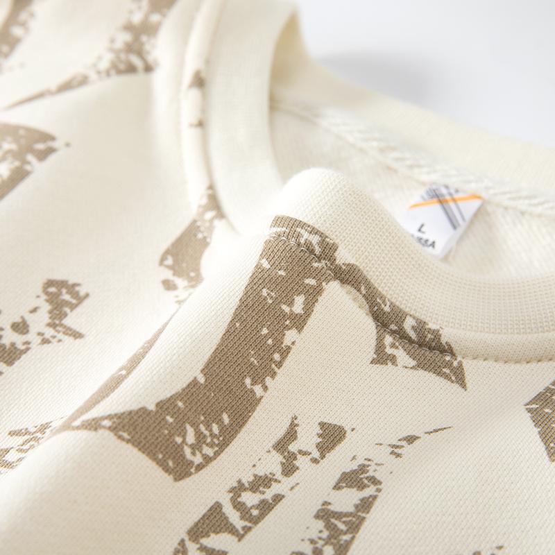 Áo Thun Tay Dài In Chữ Màu gradient plus size m-4xl Thời Trang Mùa Thu Cho Nam