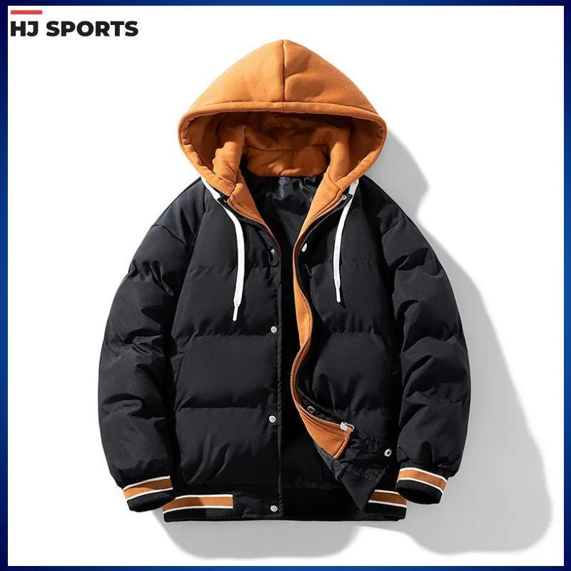 Áo khoác dày có mũ trùm đầu mùa đông nam HJ SPORTS, quần áo thời trang
