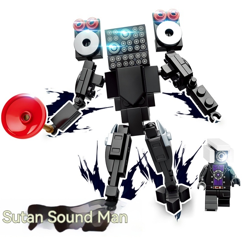 Bộ 4 Khối Đồ Chơi Lắp Ráp toilet Theo Dõi Âm Thanh titan tv Giáo Dục Cho Bé