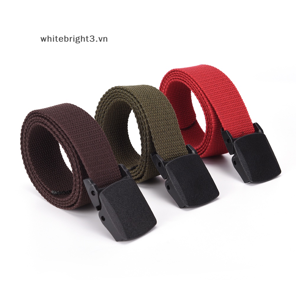 Thắt Lưng Vải canvas Màu Trơn Thời Trang Cho Nam Và Nữ