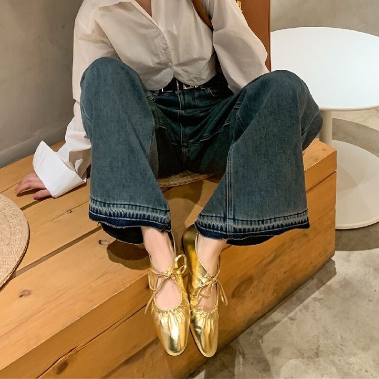 Giày Búp Bê Đế Bằng Mũi Vuông Thời Trang Cho Nữ size 35-40