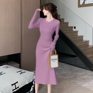 Đầm sweater Dáng Chữ a Ôm Eo Kiểu Pháp Thời Trang Thu Đông 2023