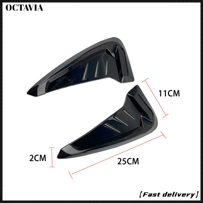 Bộ 2 Miếng Dán Cao Su Đen Hình Cá Mập Trang Trí Lỗ Thông Gió Xe Hơi