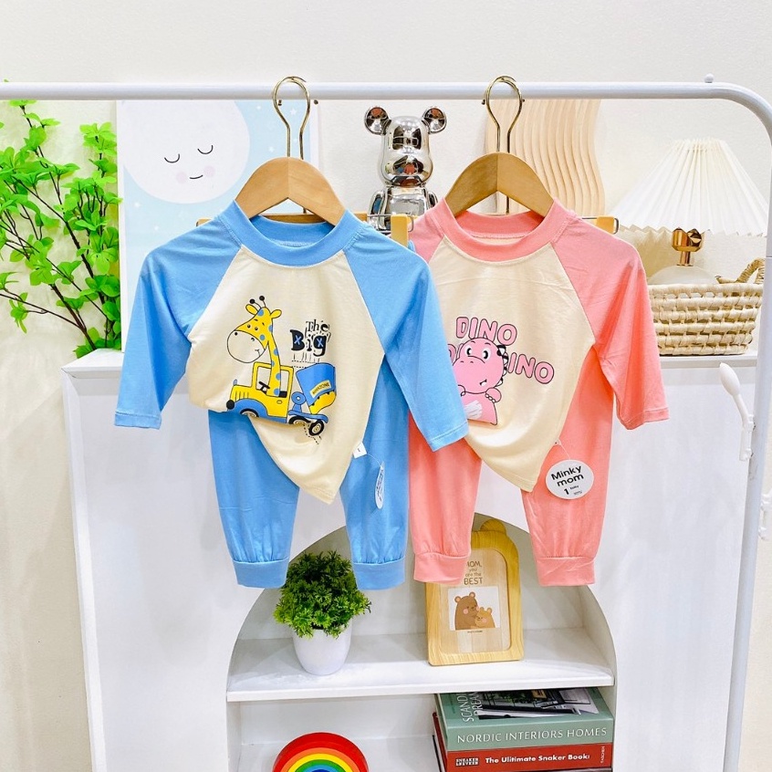 Bộ Dài Tay Thun Lạnh In Hình Con Vật Ngộ Nghĩnh Đáng Yêu Cho Bé Trai Bé Gái