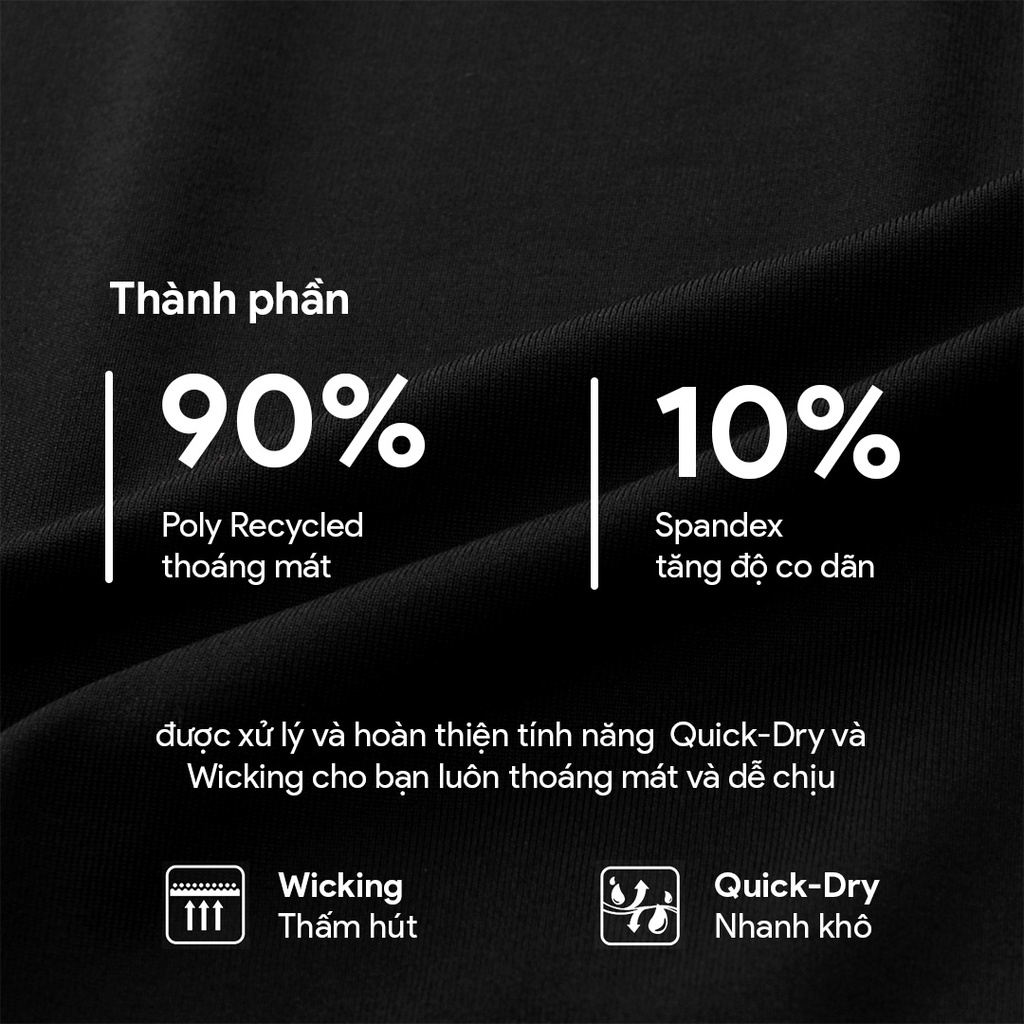 Áo thể thao nam ICOMBAT Logo Tee vải CoolMax thoải mái vận động, chạy bộ, GYM - Màu Đen