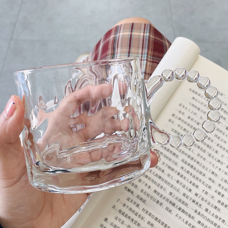 Kính Ly Thủy Tinh Uống Bia / Cà Phê Có Tay Cầm Dung Tích 280ml