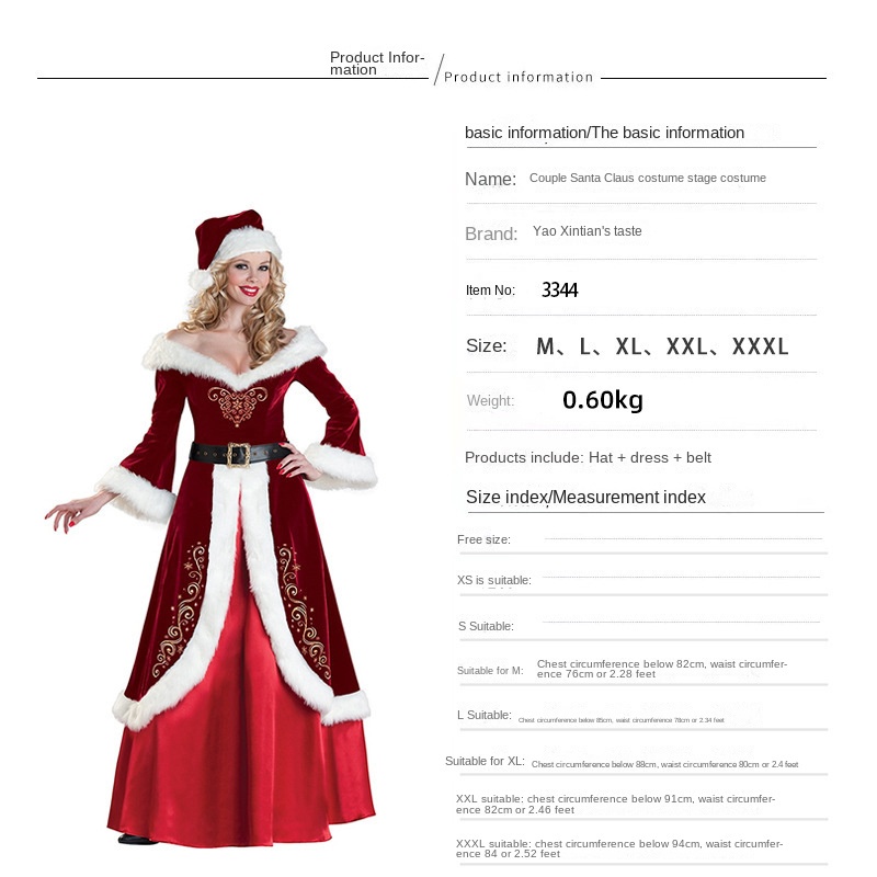 Trang Phục Hóa Trang Ông Già Noel Xuyên Biên Giới Cho Nam Và Nữ Biểu Diễn Ngày Giáng Sinh Hàng Năm