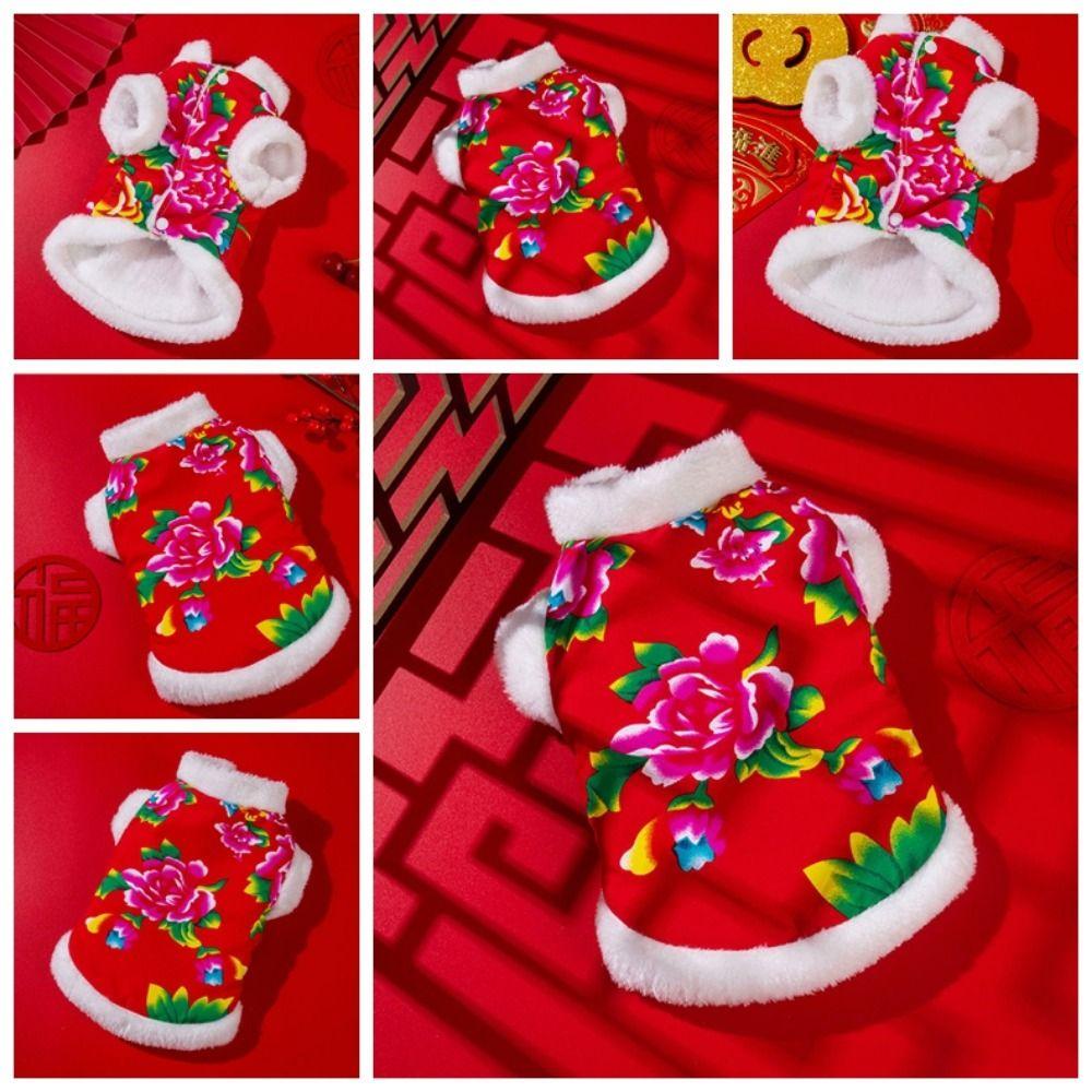 Jeromy Áo Khoác cotton Lót Lông Cừu Dày Dặn Chống Gió Giữ Ấm Phong Cách Trung Hoa Dễ Thương Dành Cho Cún Cưng