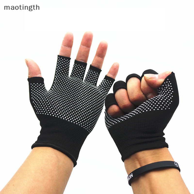 Găng Tay Đan Len Chống Trượt Thoáng Khí  Nửa Ngón Tay Đi Xe Đạp Leo Núi mtb / Thể Dục Chống Trượt Dệt Kim.