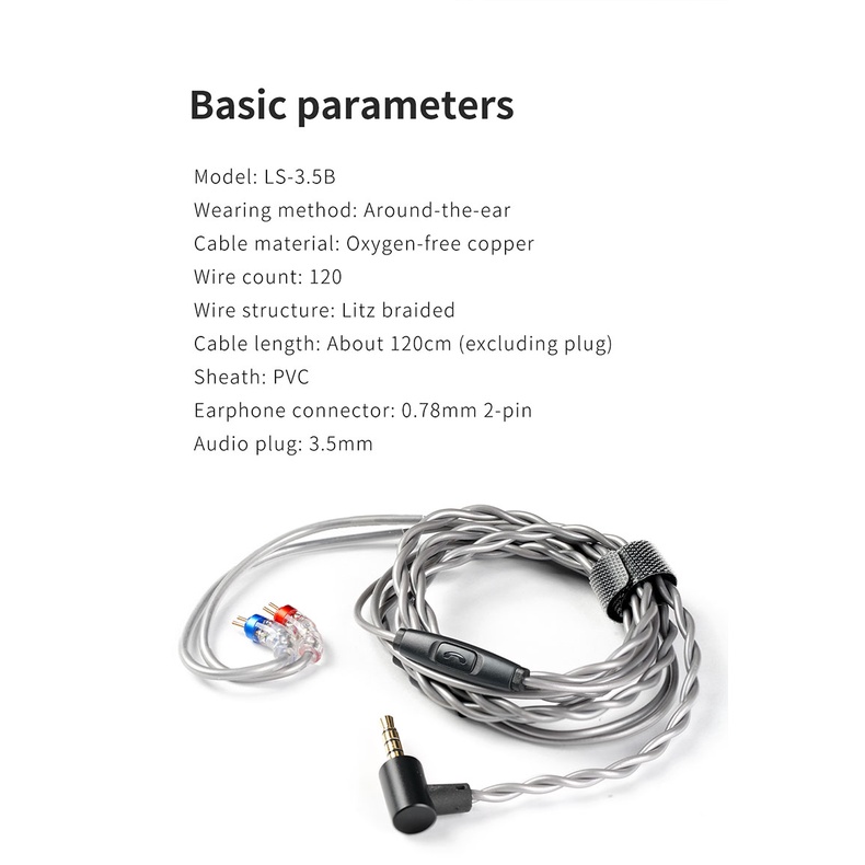 Fiio Dây Cáp Nối Micro ls-3.5b Với Giắc Cắm 3.5mm 0.78mm 2pin Cho fd11 fd3