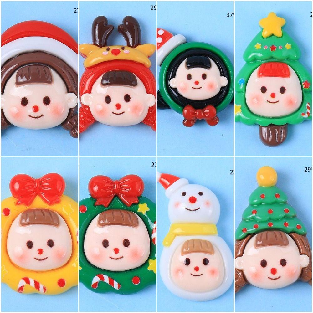 Set 5 Kẹp Tóc Nhựa Hình Ông Già Noel / Thỏ / Cây Thông / Người Tuyết Hoạt Hình Giáng Sinh