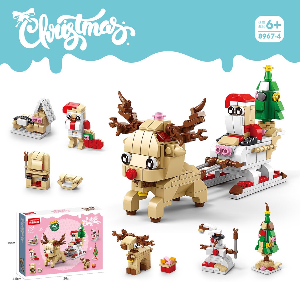 Đồ chơi khối xây dựng Giáng sinh Đồ Chơi Xếp Hình lego Ông Già Noel Vui Nhộn Cho Bé