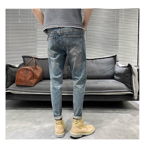 Quần Jean Ôm Co Giãn Phong Cách Đường Phố Hàn Quốc Cho Nam