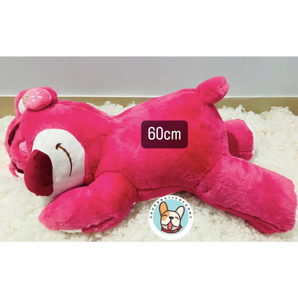 Gấu Bông Gấu Lotso Dâu, Gấu Dâu Gấu Lotso Nằm Ngủ Dễ Thương 50cm 60cm 90cm 1m1
