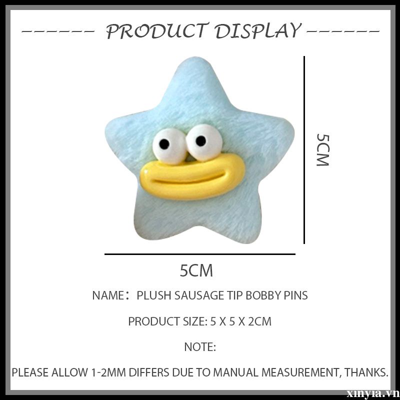 🌺🌺Kẹp Tóc Hình Ngôi Sao Miệng To Bằng Lông Nhung Dễ Thương Xinh Xắn y2k