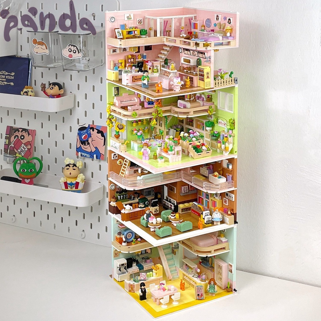 Panda~Đồ chơi lắp ráp DIY khối xây dựng, mô phỏng nhỏ Ngôi nhà nhỏ, mô hình biệt thự, đồ trang trí trang trí sáng tạo, lắp ráp thủ công, quà tặng sinh nhật bé trai 0388