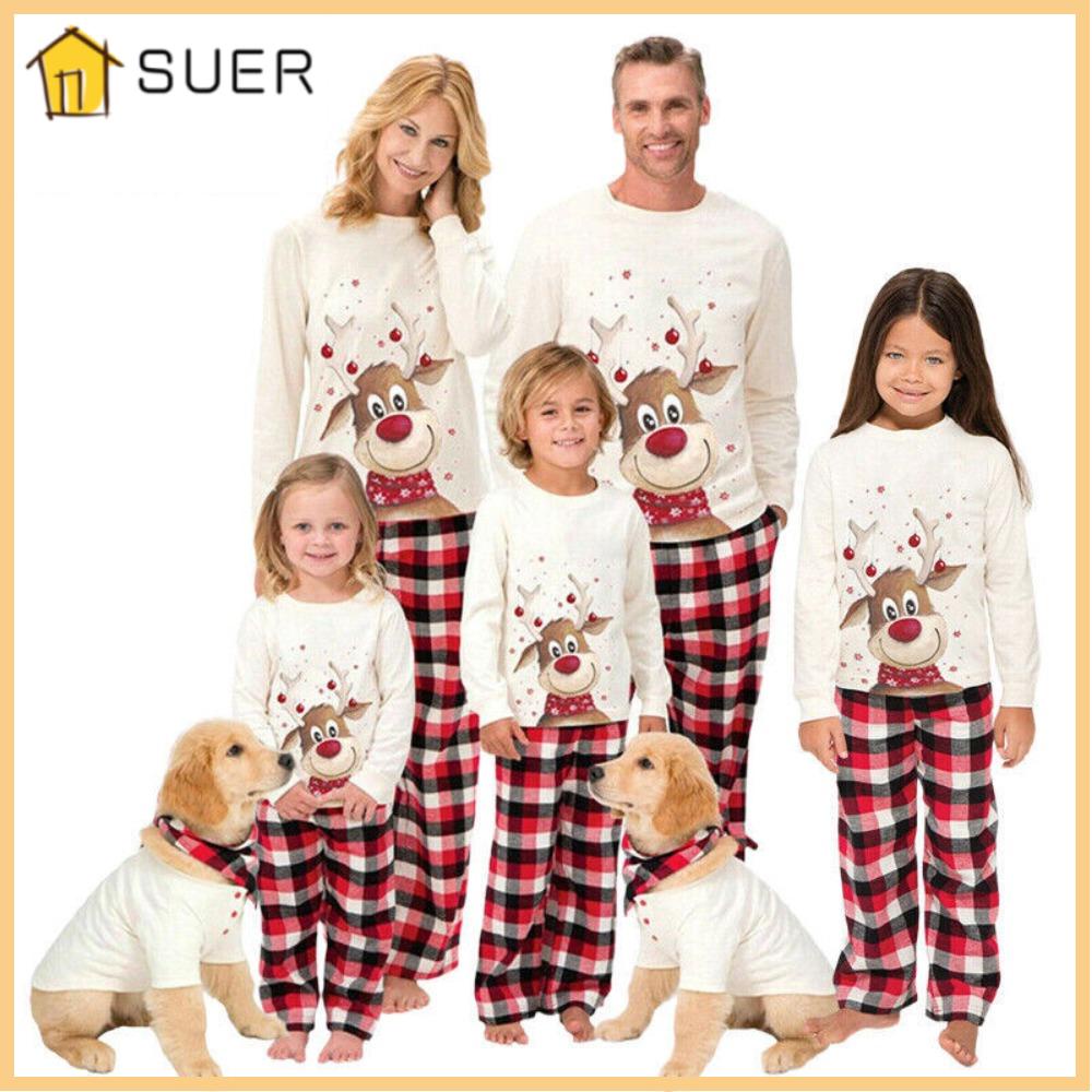 Suenin Bộ Đồ Ngủ cotton In Hình Tuần Lộc Giáng Sinh Dễ Thương Thời Trang 2023 Dành Cho Gia Đình