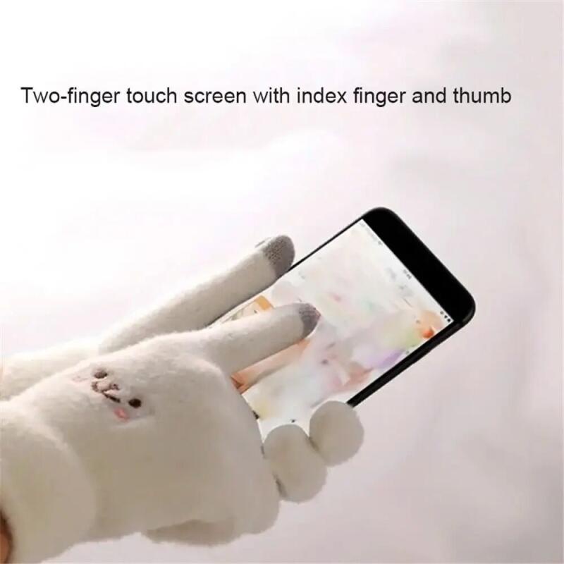 Găng Tay Len Cashmere Dày Dặn Giữ Ấm Mùa Đông Có Thể Chạm Màn Hình Cảm Ứng Dành Cho Nữ