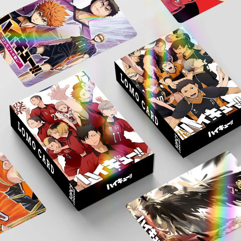 Haikyuu!! Laser Flash Lomo Card Shoyo Hinata Tobio Kageyama Color Printing Photocard
