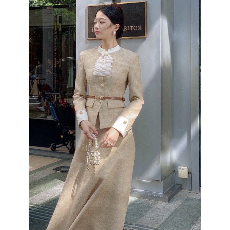 Áo Khoác Sườn Xám Dáng Dài Cổ Hẹp Eo Hẹp Cỡ Lớn Phong Cách retro Cổ Điển Mới