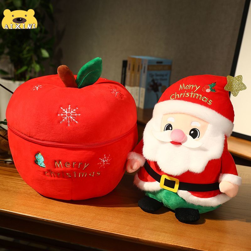 Búp Bê Nhồi Bông 5 Trong 1 Hình Quả Táo / Hươu / Người Tuyết / Ông Già Noel / Cây Thông Giáng Sinh