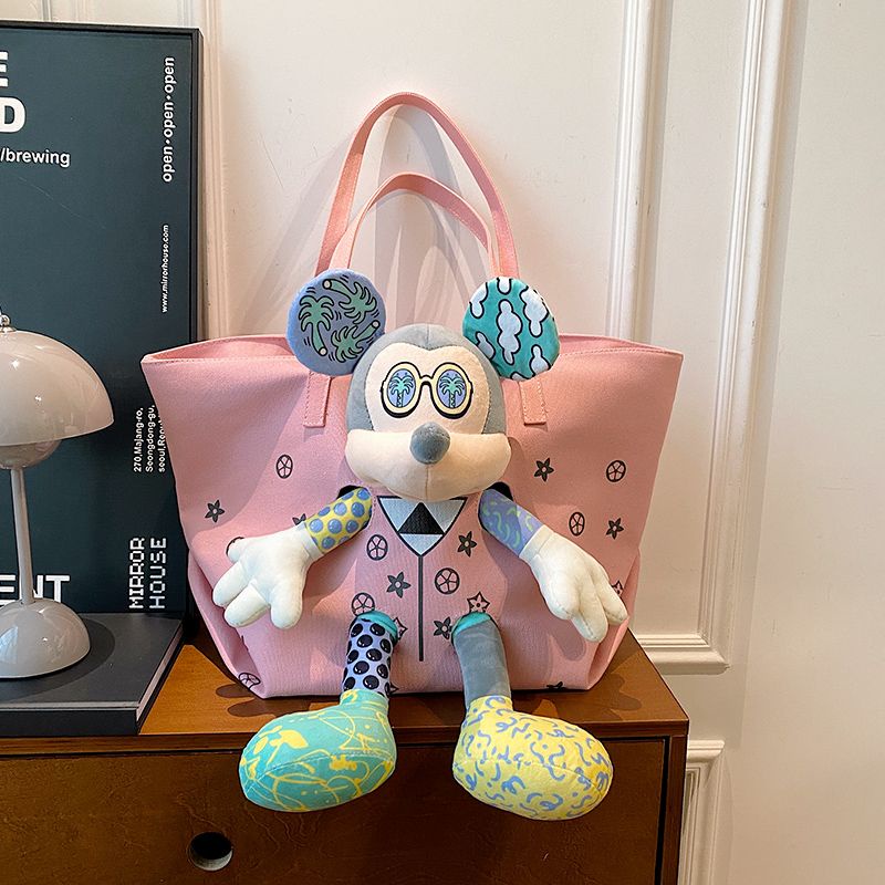 Túi Vải Đeo Vai Sức Chứa Lớn Mẫu Mới 2023 Phong Cách mickey Thời Trang Cho Nữ