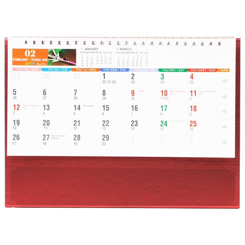 Lịch Bàn Chữ A 2024 - Sen Việt - Văn Khoa